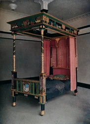 ジェシーベイズ、c1913によって装飾された寝台