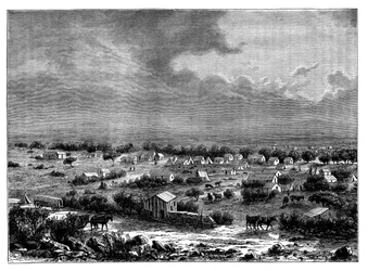 南アフリカ、グリクアランド西部の町、バークリーまたはクリップドリフト、c1890