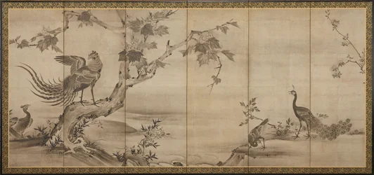 鳥、花、木：裏、竹、桃山時代、1568-1615.