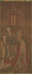 菩薩と従者、14世紀。