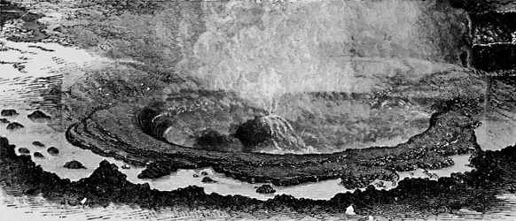 硫黄泉の沸騰、1883年