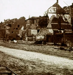 爆破された建物、ニーウポールト、フランダース、ベルギー、c1914-c1918