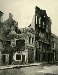 セルビアベオグラードの爆撃された建物、第一次世界大戦、1915年10月、c1920。