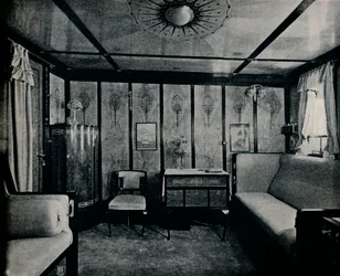 北ドイツのロイドSSのキャビン・デ・ラックス。 Kronprinzessin Cecilie、c1907
