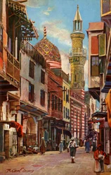カイロ：Boulac StreetとAboul-Elaのモスク、c1918-c1939。
