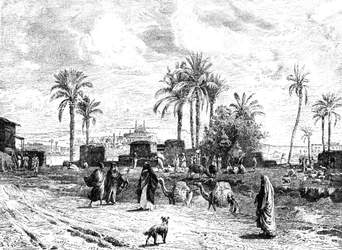 ナイル川の左岸から見たカイロ、1881