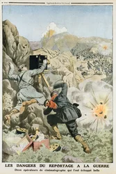 1912年の第一次バルカン戦争で撮影中のカメラマン