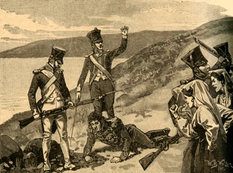 1815年のイタリア、カラブリア州のフランス元帥ヨアヒムムラートの捕虜