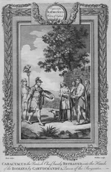Caractacusイギリスの最高責任者、Cartismandua、c1787によって基本的にローマ人の手に裏切られた
