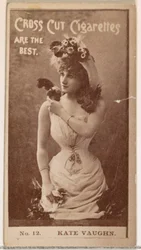 カード番号 12、ケイト ヴォーン、1880 年代にデュークによって発行された俳優と女優シリーズ N145-2 から。