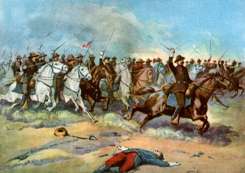 米国の常連による騎兵隊の突撃、スペイン-アメリカ戦争、1898年