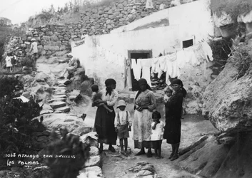 洞窟住人、アタラヤ、ラスパルマス、グランカナリア島、カナリア諸島、スペイン、c1920s-c1930s