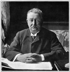 Cecil Rhodes、イギリス生まれの南アフリカの起業家、政治家、c1901