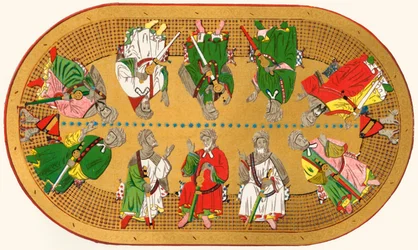 正義の殿堂、1907年の天井の中心の絵画。