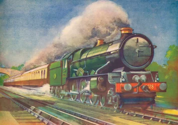 チェルトナムフライヤー、GWR、ゴーリングで水を拾う、1940