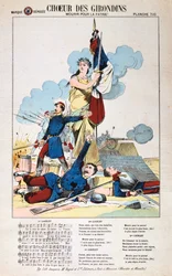 ジロンダンの合唱団、歌のシート、普仏戦争、1870年から1871年。
