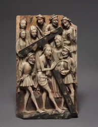 祭壇画から十字架を背負ったキリスト、1400年代。