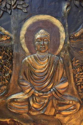 Chua Thien Lam Go buddhist pagoda.瞑想のポーズで座る釈迦牟尼仏。Thay Ninh.ベトナム