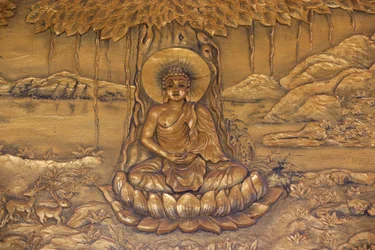 チュア・ティエップ・ロン仏教のパゴダ。瞑想のポーズで座る釈迦牟尼仏。Thay Ninh.ベトナム