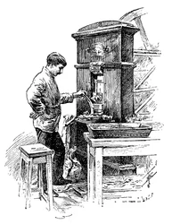 1891年、ロンドンのロイヤルミントのコインプレス
