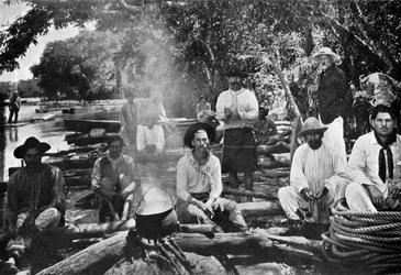 いかだで調理、パラグアイ、1911