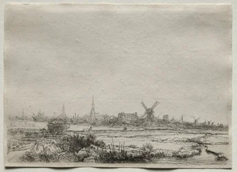 1700年代の北西からのアムステルダムの眺めのコピー。