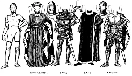 ヘンリー5世が統治した時期に着用された男女の衣装、c1934