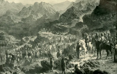 Zamburak Kotalを渡る、1901年。