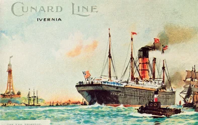 Cunard Line-ニューブライトン沖のイヴェルニア、c1910。