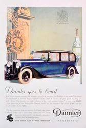 ダイムラーストレート8車の広告、1935
