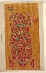 インド化モチーフの織りショールのデザイン