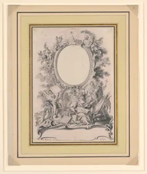 スペイン国王カルロス3世の肖像画のフレームのデザイン