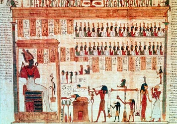 Book of the Dead巻物の詳細、古代エジプト、プトレマイオス朝時代、紀元前332〜30年
