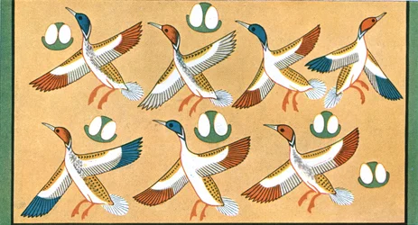 アイチェシ、テーベ、エジプト、1928年の墓の天井画の詳細。