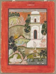 Devagandhara Ragini：Ragamalaシリーズのリトリートの禁欲c。 1760。