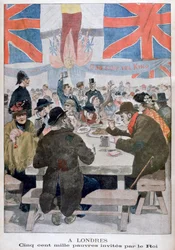 国王エドワード7世の戴冠を祝う貧しい人々のための晩餐、ロンドン、1902年