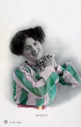 離婚、ヴィンテージのフランスのポストカード、c1900