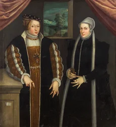 ブランデンブルク-クルムバッハのダブルポートレートマリーとデンマークのクリスティーナc。 1580