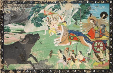 Durga Slaying Mahisha、c。 1830年。