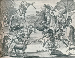 鷹狩りのダッチスキット、c1716、1916