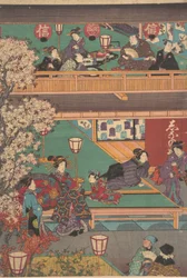 夕方の吉原旅館、19世紀。