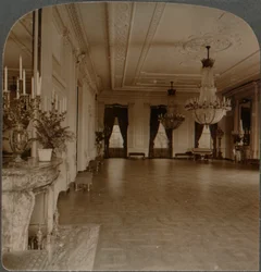 レセプションが開催されるイーストルーム、ホワイトハウス、ワシントンDC、c1900