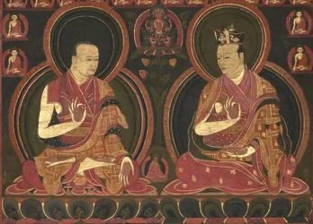 8番目のカルマパ、Mikyo Dorje（1507-1554）と彼の教師であるFirst Sangye Nyenpa