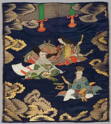 1800年代後半〜1900年代初頭に刺繍された福佐。