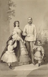 皇帝フランツ・ヨーゼフ1世と皇后エリーザベト、その子供たち ..., 1860年頃