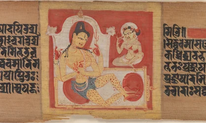 武装した4武装の菩薩、葉... Pancavimsatisahasrika Prajnaparamita ...、ca。 1090。