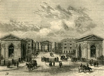ユーストンスクエア駅の入口、c1876。