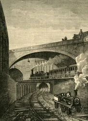 Farringdon Street、c1876からクラーケンウェルトンネルへの入り口。