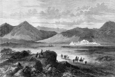 1878年、アフガニスタンのカイバル峠とジャムロードの砦への入り口