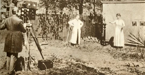ユージーンラウステ、最初の動画と音声を組み合わせた録音、c1905、1935。